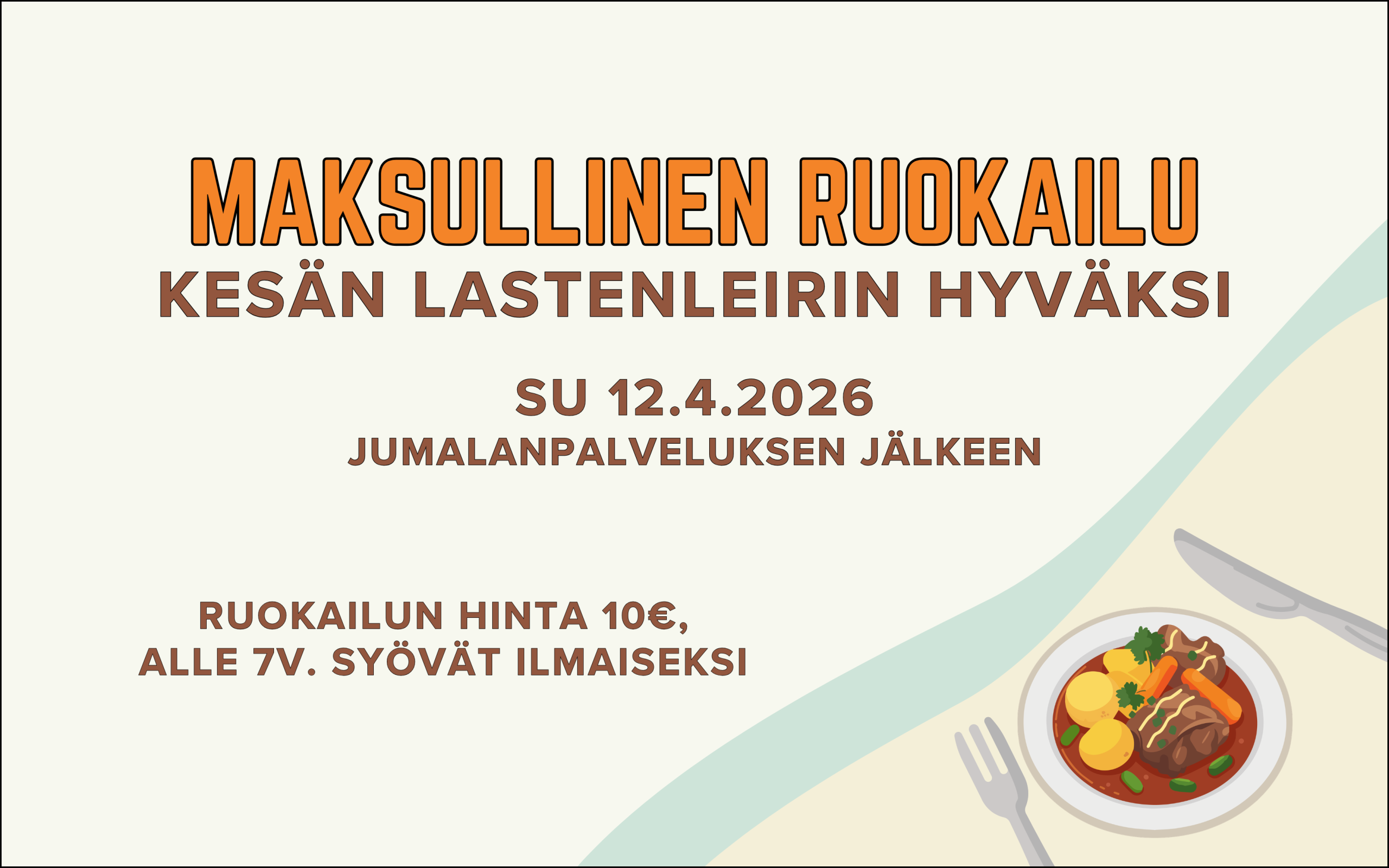 ruokailu kesäleirin hyväksi 2026